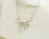 Lovely Bow-knot Crystal Necklace