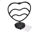 Heart Shaped Jewelry Organizer Earring Holder - Black