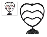 Heart Shaped Jewelry Organizer Earring Holder - Black