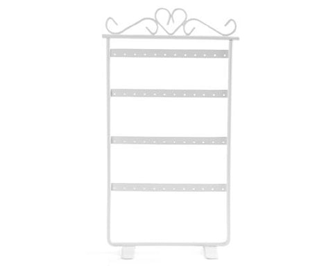 Elegant Metal Jewelry Earring Organizer - White