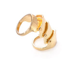 Unisex Punk Gothic Joint Hinged Full Knuckle Armor Finger Ring - Gold