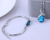 Teardrop Series Blue Crystal Jewelry Set