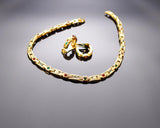 Sparkling Gold Necklace and Earrings Jewelry Set