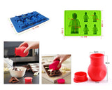 Minifigures (Not Lego) & Blocks Silicone Bakeware Mold Melting Pot Set
