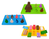 Minifigures (Not Lego) & Blocks Silicone Bakeware Mold Melting Pot Set