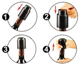 One-Handed Wine Vacuum Stopper - Black