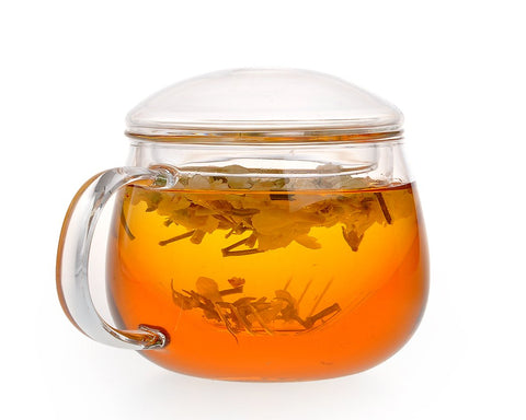 350ml Glass Tea Mug With Infuser And Lid