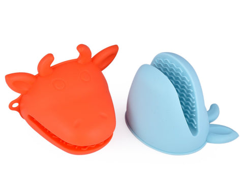 2 Pieces Silicone Pot Holders Oven Mitt Pinch Grip - D