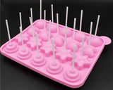 Silicone Multi Shapes Baking Mold with Sticks - Pink