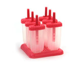 Reusable Ice Pop Molds Set of 6 - Red