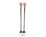 2 Pcs Stainless Steel Long Handle Drink Spoon with Crystal
