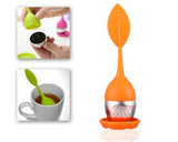 Leaf Shape Tea Infuser Stainless Steel Bottom Strainer - Orange