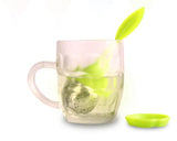 Leaf Shape Tea Infuser Stainless Steel Bottom Strainer - Green