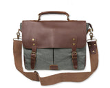 Vintage Canvas Satchel Messenger Bag for Men - Green