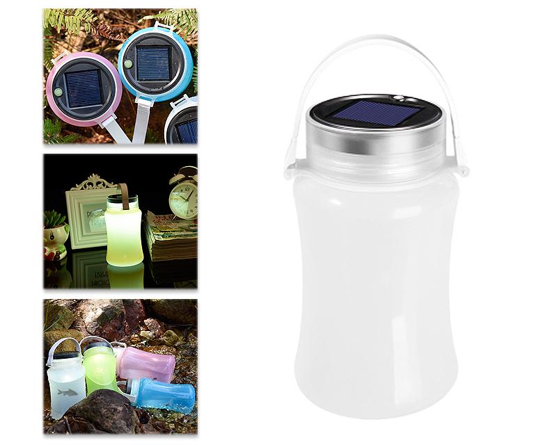 Solar Rechargeable Waterproof Outdoor LED Camping Tent Lantern - White