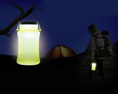 Solar Rechargeable Waterproof Outdoor Led Camping Tent Lamp - Blue