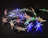 Dragonfly Solar Power String Lights Outdoor Decor 16 Feet 20 LED