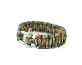 Survival Bracelet Strap with Stainless Steel U Shackle - Jungle Camo