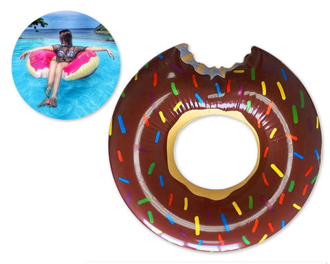 Giant Inflatable Donut Pool Float Toy - Brown