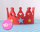 10 Pcs Birthday Party Sponge Crowns Set