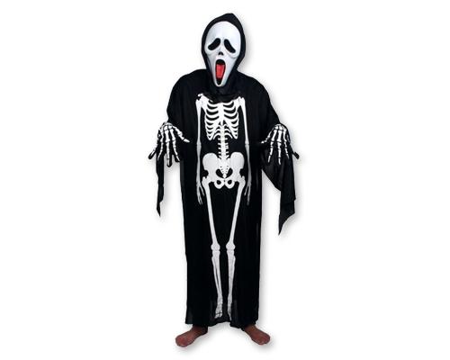 Halloween Party Costume Adult Fancy Dress Skeleton Full Length Robe