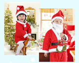 Child Girls Santa Claus Costume Christmas Dress Set  - Red