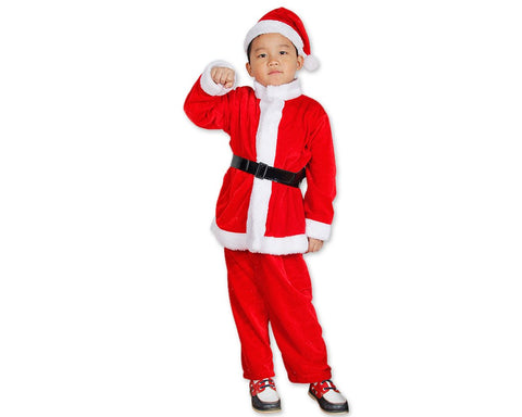 Child Boys Christmas Santa Claus Costume Suit Set