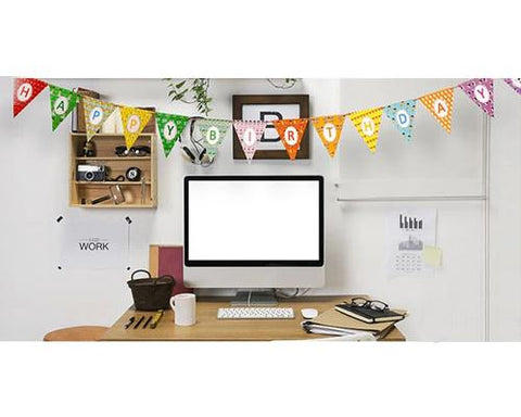8.8' Party Decoration Paper Bunting Triangle Flag Pennant Banner