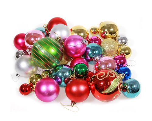 36 Pcs Multi-Color Christmas Painted Ball Ornaments