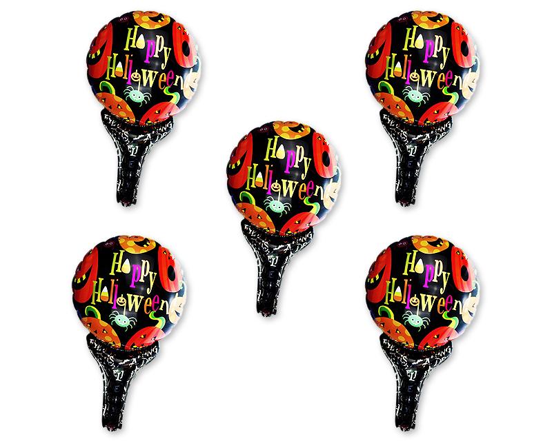 5 Pcs Halloween Party Decoration Balloon with Handle for Kids - Black