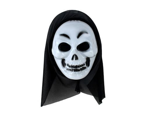 Halloween Party Masquerade Horror Scary Mask w/ Shroud - Skull