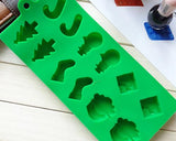 12-Cavity Silicone Baking Christmas Chocolate Mold - Green