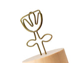 2&quot; Paper Photo Clip Memo Card Wood Base Holder Table Decor - Flower