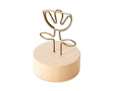 2&quot; Paper Photo Clip Memo Card Wood Base Holder Table Decor - Flower