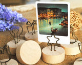 2&quot; Paper Photo Clip Memo Card Wood Base Holder Table Decor - Gift