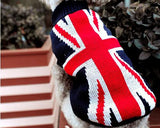 Holiday Xmas Vintage UK Flag Pet Dog Custom Turtleneck Sweater