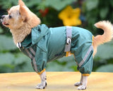 Waterproof Dog Raincoat Stripe Pattern Pet Poncho