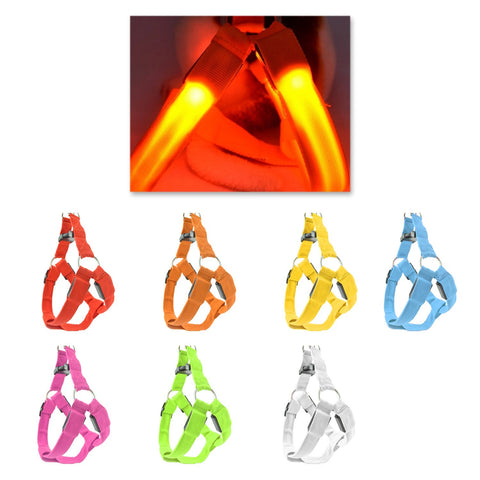 LED Light Series Adjustable Dog Harness Leash