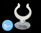 5 Pcs Clear Suction Cup Aquarium Airline Tube Holders Clips Clamps