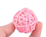 10 Pcs Woven Rattan Pet Ball with Bell Sound
