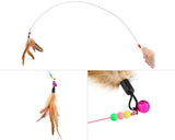 5 Pcs Tease Pet Cat Rod Chaser with Bells