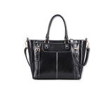 Elegant Women Leather Messenger Shoulder Handbag - Black