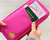 Multi-function Zipper Passport Wallet - Magenta