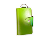 Portable PU Leather Snap Button Closure Key Case - Green