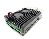 Heatsink Metal Case with Dual Fans for Raspberry Pi 4