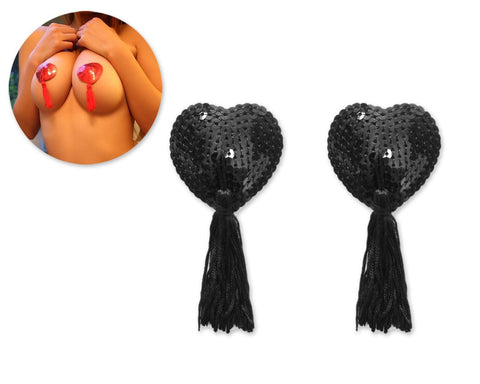 Sexy Silicone Naughty Heart Shaped Nipple Tassels