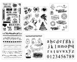 Clear Stamps 6 Sheets Silicone Cling Stamps for Acrylic Stamp Block