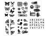 Clear Stamps 6 Sheets Silicone Cling Stamps for Acrylic Stamp Block