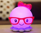 Cute Octopus USB Charging LED Night Light for Children - Purple