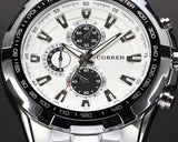 CURREN Quartz Stainless Steel Tachymeter Analog Mens Sport Watch